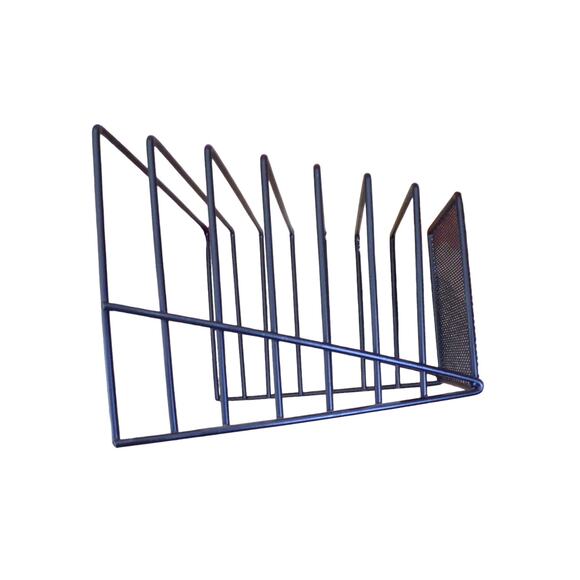 Desktop File Organizers 7 Slot Black Enamel Set of (2) Vintage - Picture 2 of 2